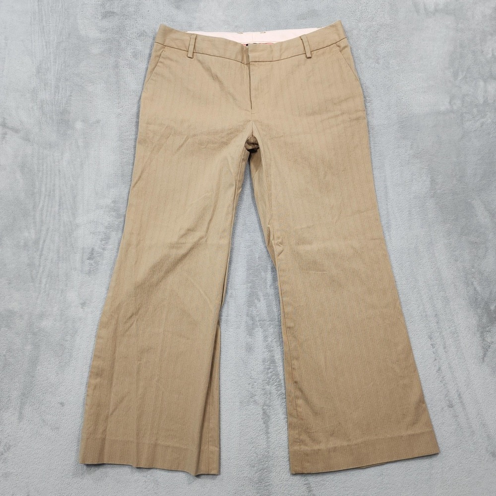 Vintage Gap Pants Womens 4 Beige Khaki Low Rise Wide Leg Ankle Stretch Chino Y2K